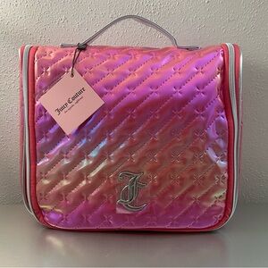 Juicy Couture Travel Hanging Toiletry Cosmetic Bag Pink Iridescent NWT